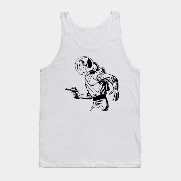 Spaceman Tank Top by Vintage Sketches